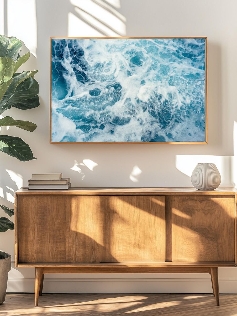 Water wallpaper desktop, wave aesthetic. — room view 3