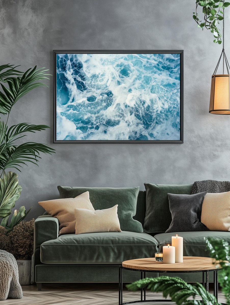 Water wallpaper desktop, wave aesthetic. — room view 4
