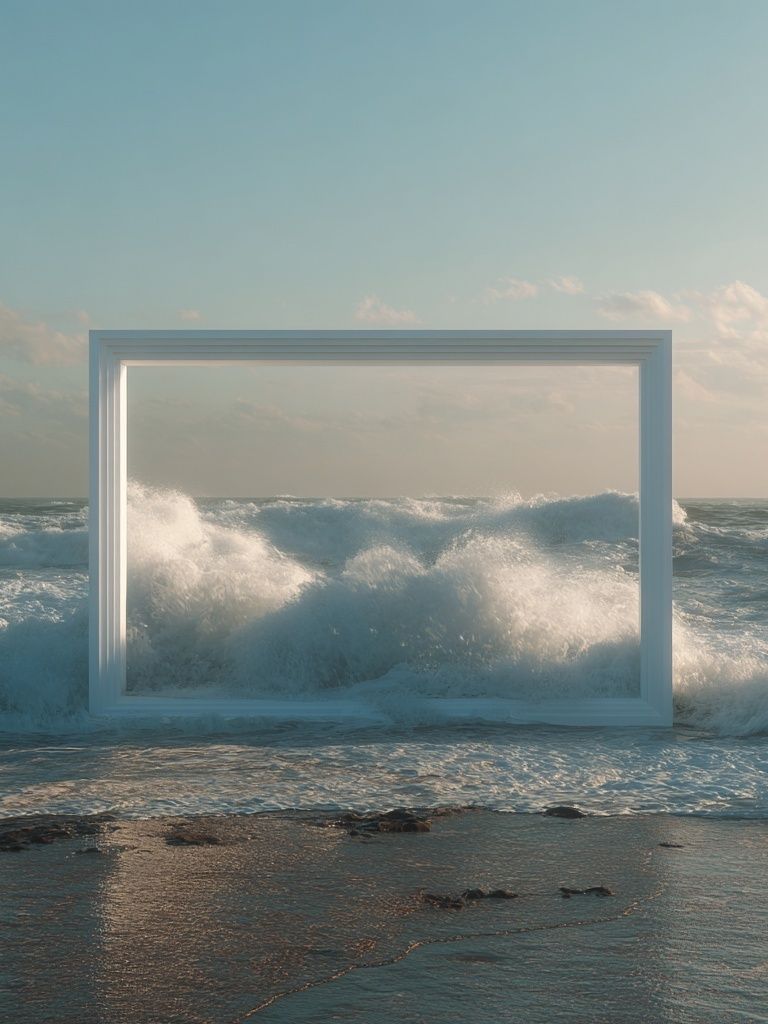 Ocean Window Surrealism Print. poster detail
