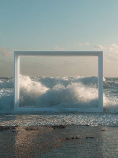 Ocean Window Surrealism Print. poster print