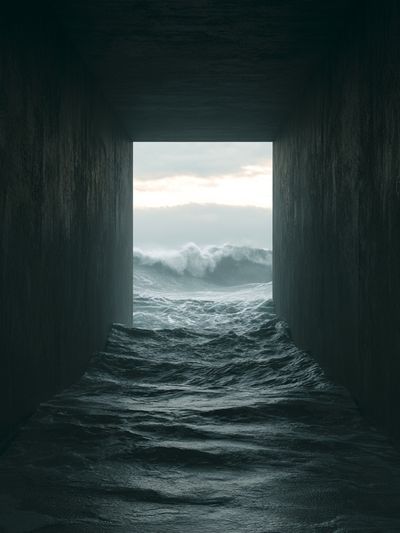 Ocean Tunnel Photography Poster.
