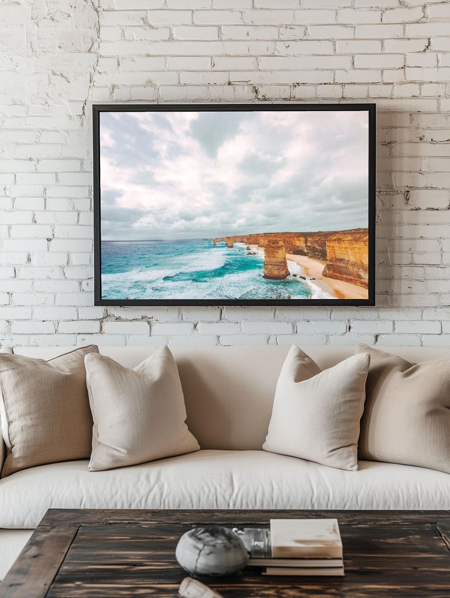 Ocean Cliffs — Photography Print. — room view 1
