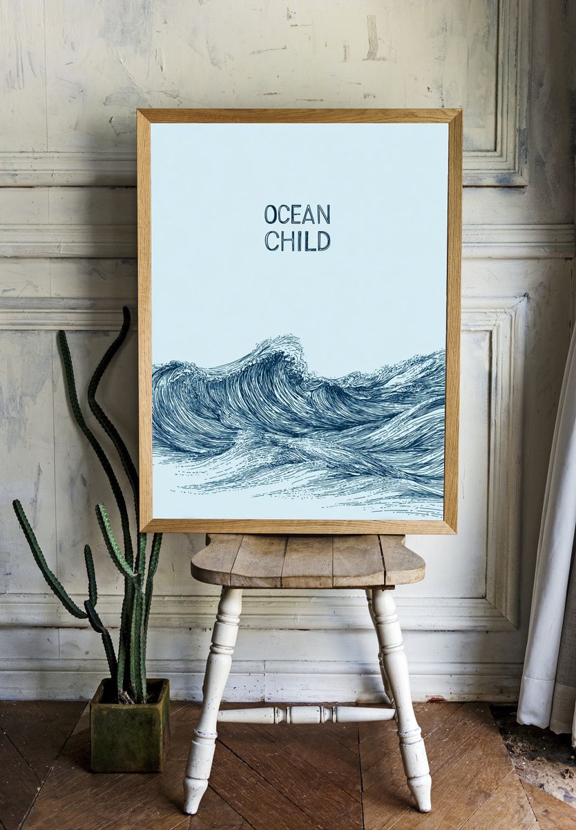 Ocean Child — Illustration Print. — room view 1