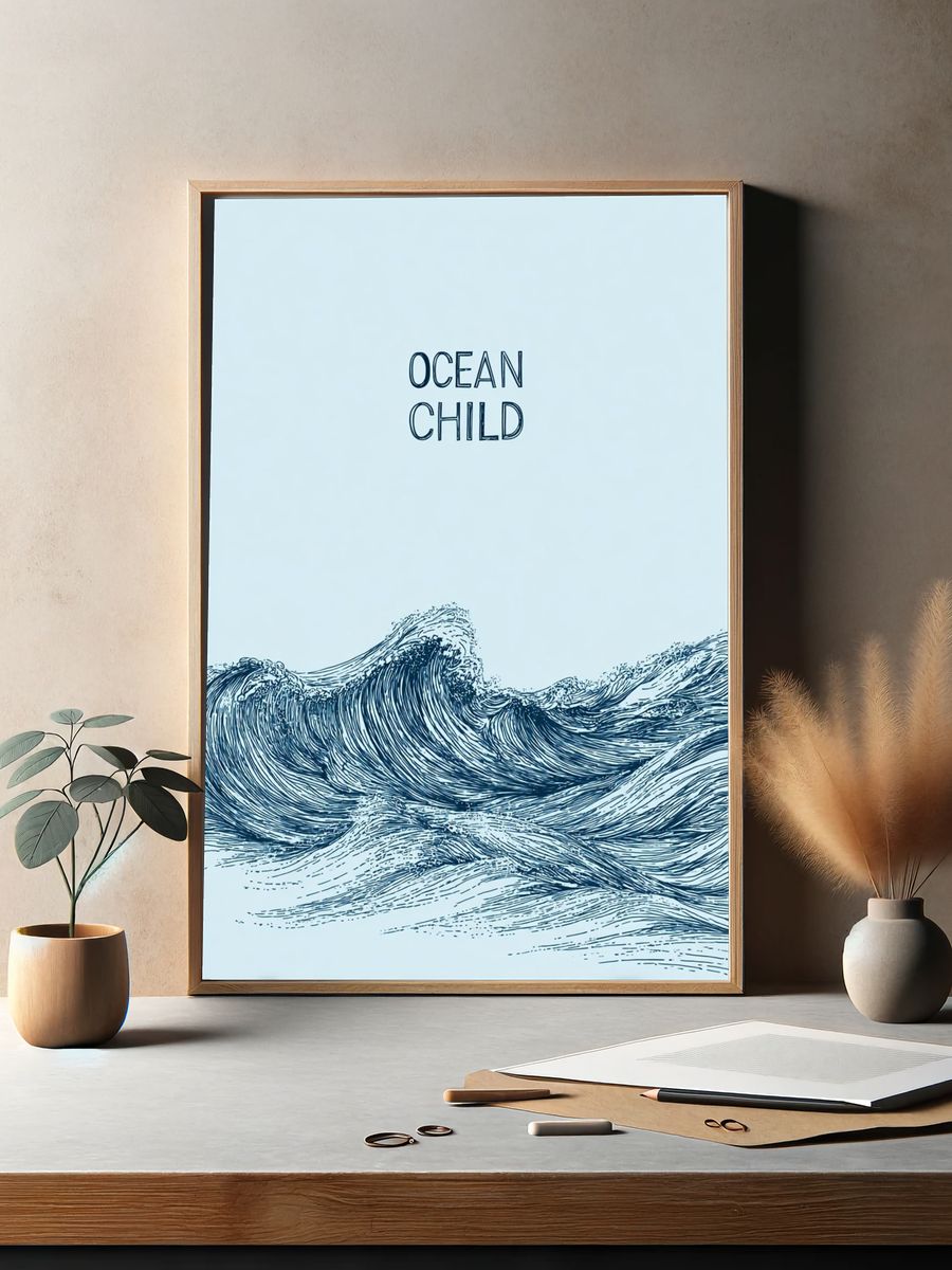 Ocean Child — Illustration Print. — room view 2