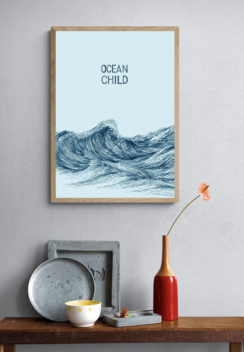 Ocean Child — Illustration Print. — room view 3