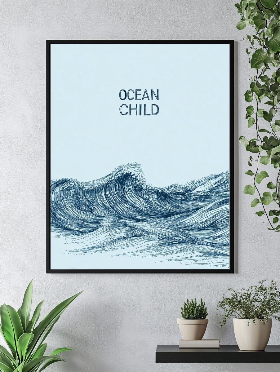 Ocean Child — Illustration Print. — room view 4