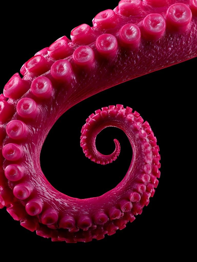 Magenta Octopus Tentacle Abstract Print. poster — fine-art art