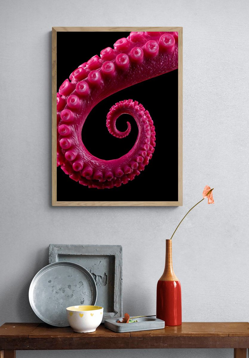 Magenta Octopus Tentacle Abstract Print. — room view 3