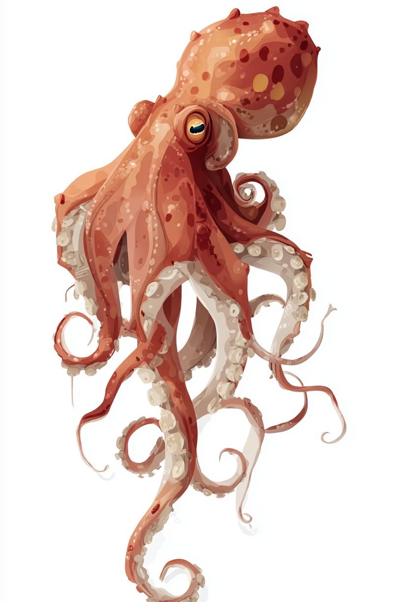 Octopus — Digital Art Print. poster — illustration art