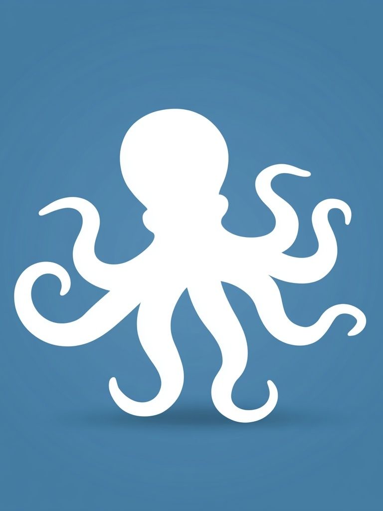 Octopus Silhouette Illustration Poster. poster detail