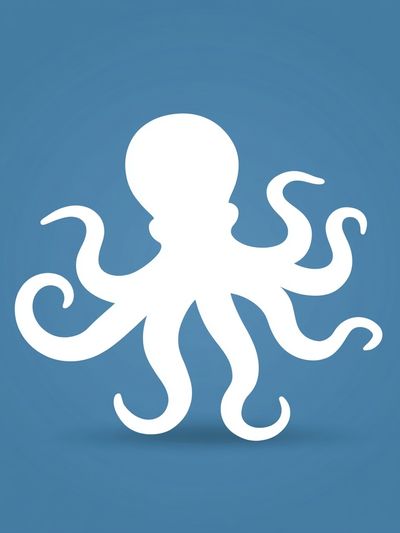 Octopus Silhouette Illustration Poster.