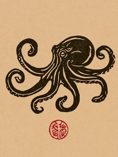 Octopus Ink Illustration Poster. poster