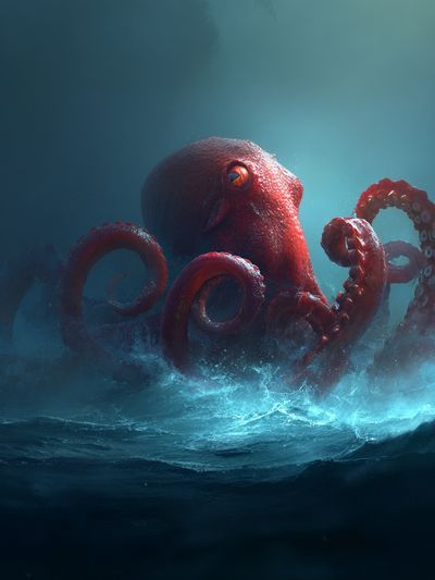 Majestic Octopus — Digital Art Print. poster print