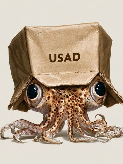 Octopus with Paper Hat Illustration Poster.