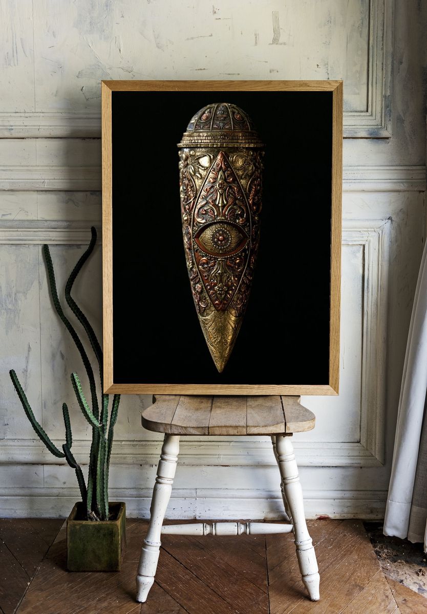 Ornate Golden Dagger Poster. room preview