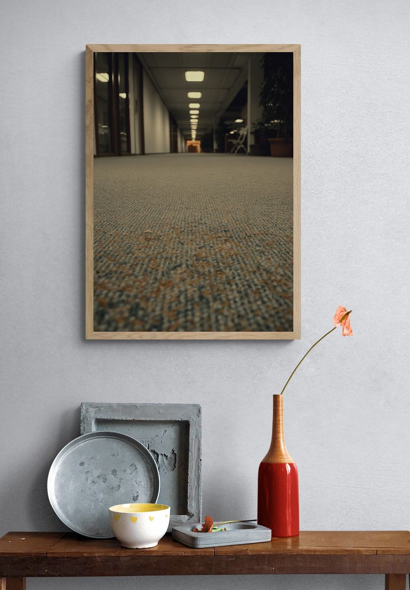 Empty Office Corridor Photography Poster. — room view 3