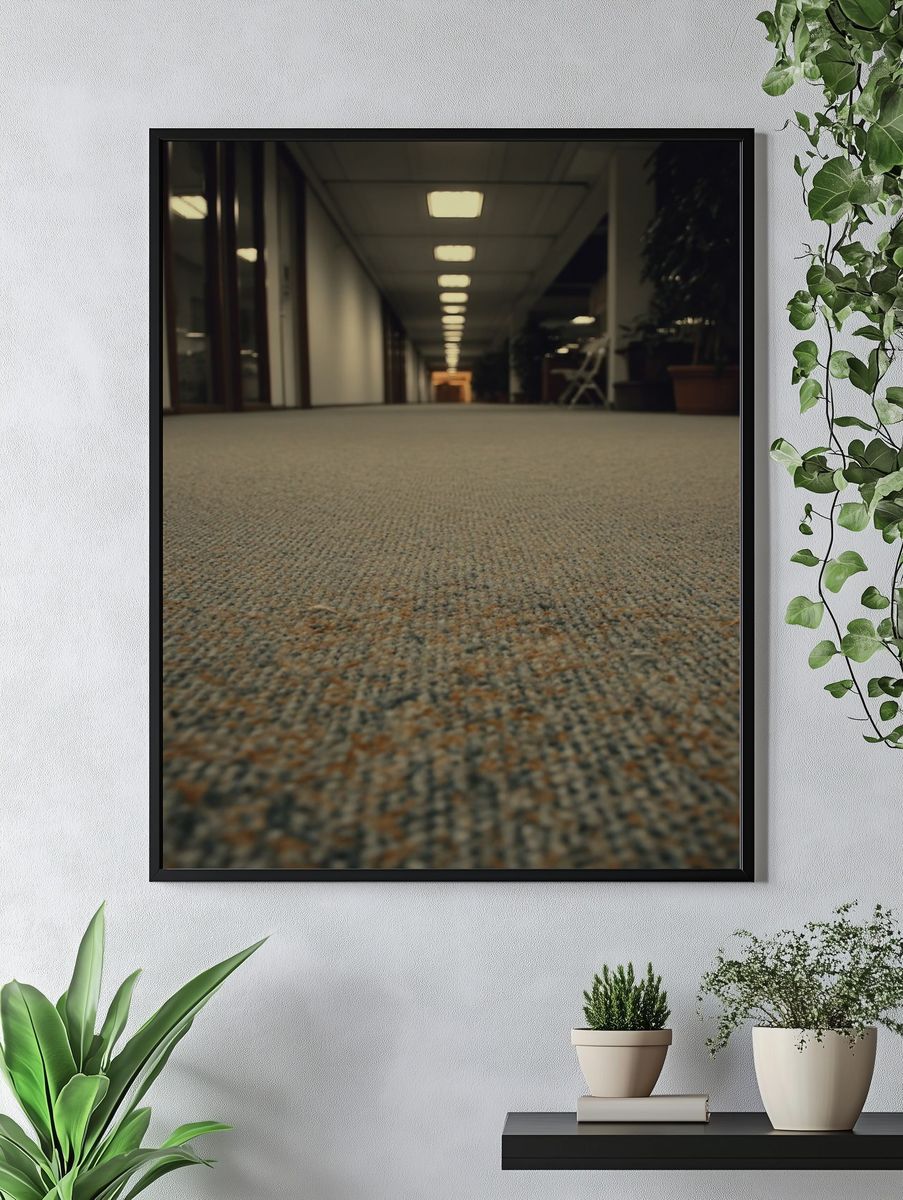Empty Office Corridor Photography Poster. — room view 4