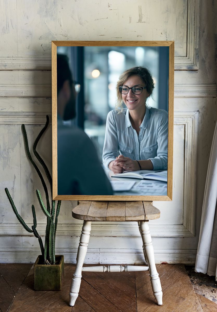 Office Conversation Photography Poster. room preview