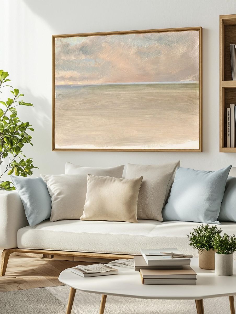 Serene Ocean Horizon — Fine Art Print. — room view 2
