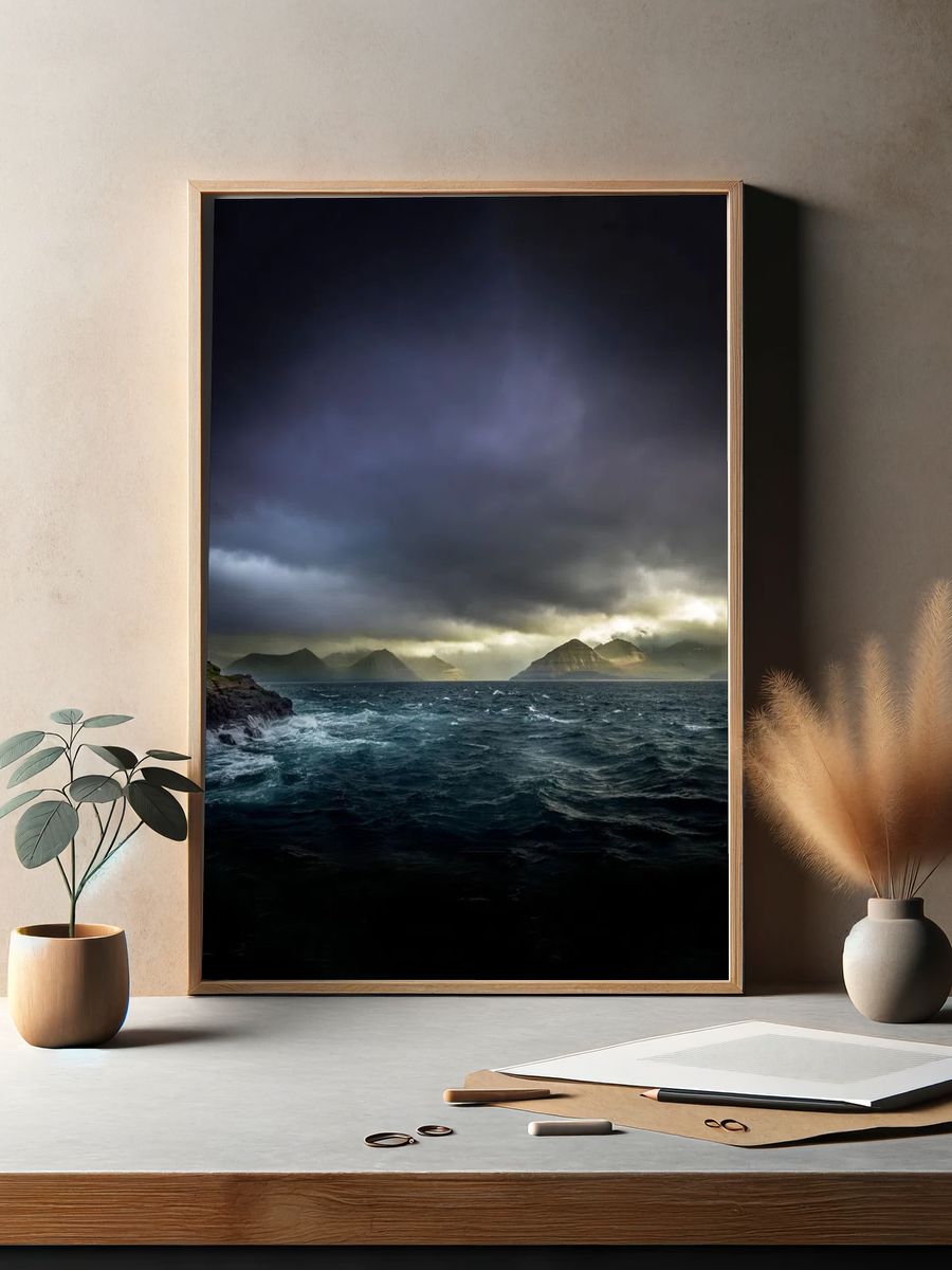 Mysterious Ocean Landscape Poster. — room view 2