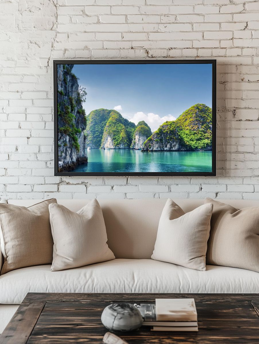 Serene Ocean Landscape Poster. — room view 1