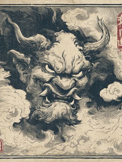 Oni Demon Ink Poster.