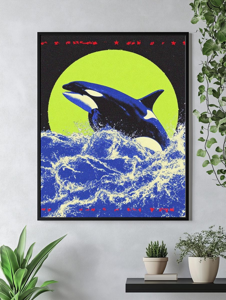 Orca Moonlit Waves Poster. — room view 4