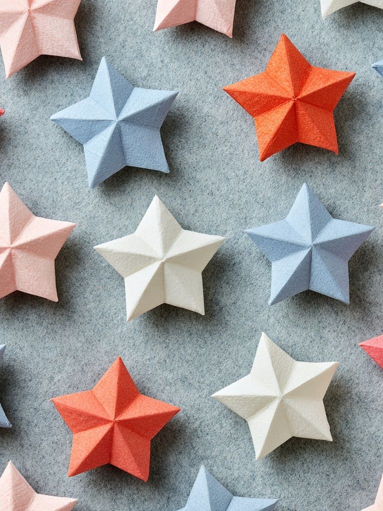 Pastel Origami Stars Print. poster detail