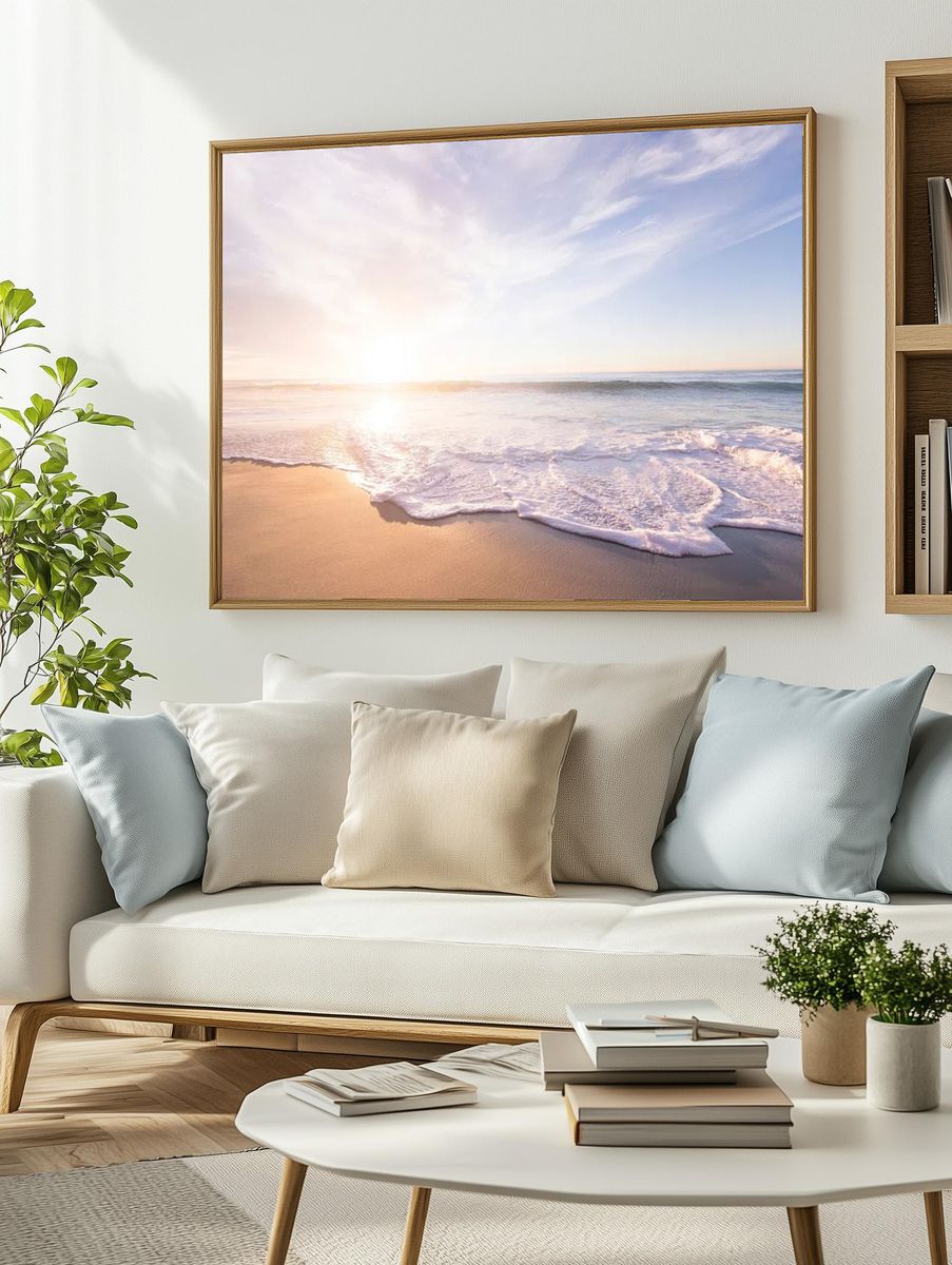 Ocean Sunset Photography Poster. — room view 2