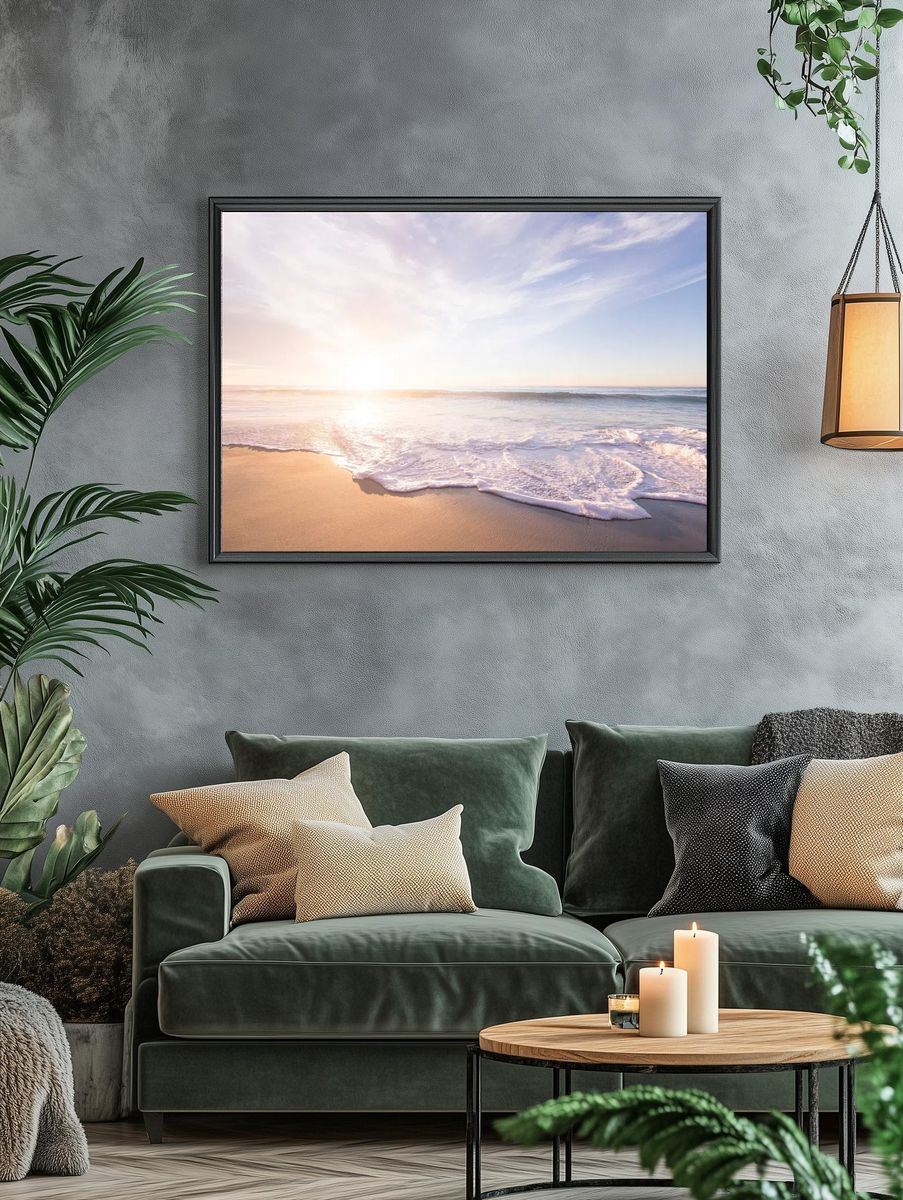 Ocean Sunset Photography Poster. — room view 4