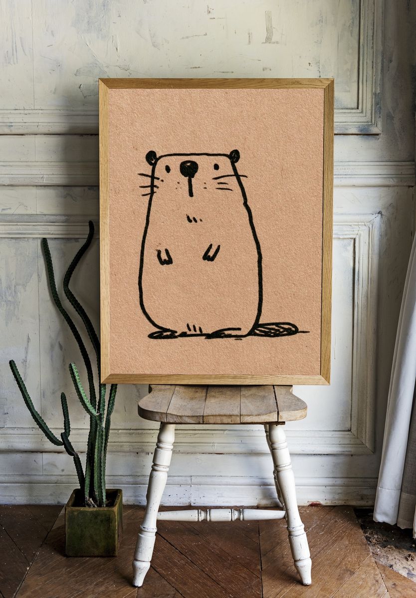 Cute Otter Sketch Poster. room preview