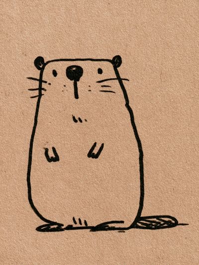 Cute Otter Sketch Poster. poster