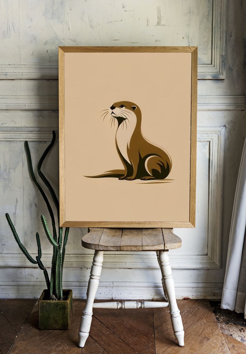 Otter Minimalist Poster. room preview