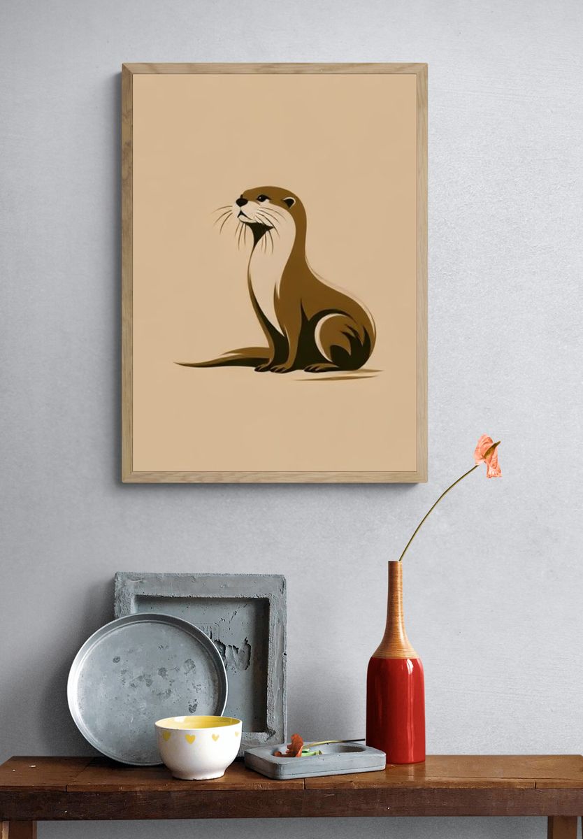 Otter Minimalist Poster. — room view 3