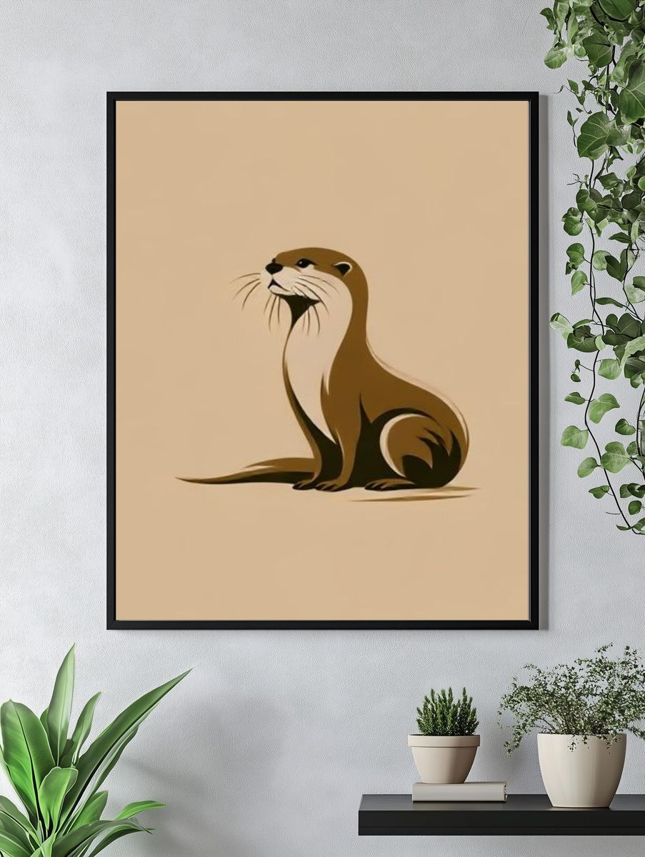 Otter Minimalist Poster. — room view 4