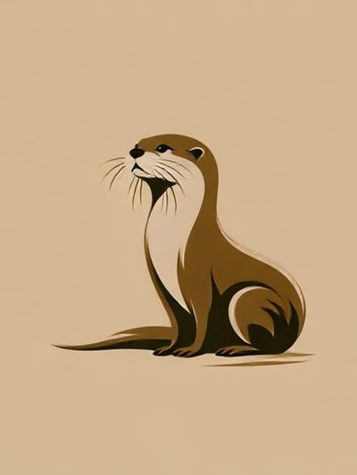 Otter Minimalist Poster. poster