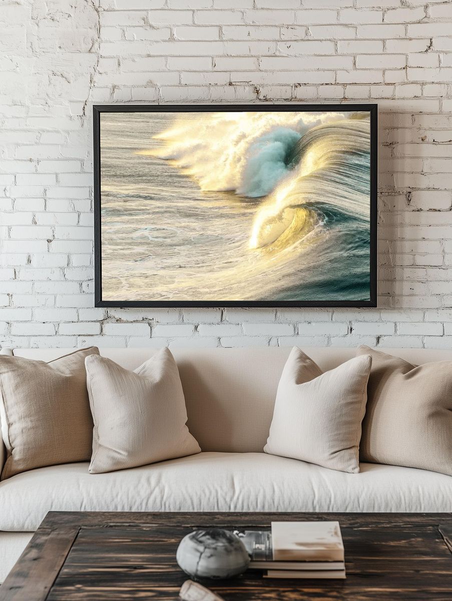 Golden Wave — Nature Print. — room view 1