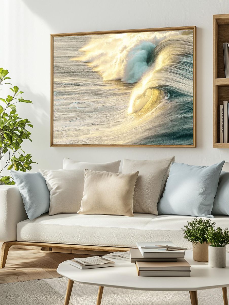 Golden Wave — Nature Print. — room view 2