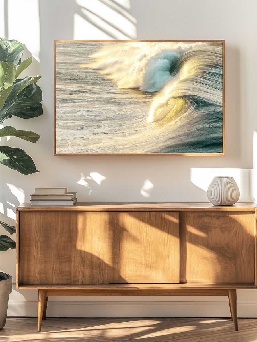 Golden Wave — Nature Print. — room view 3