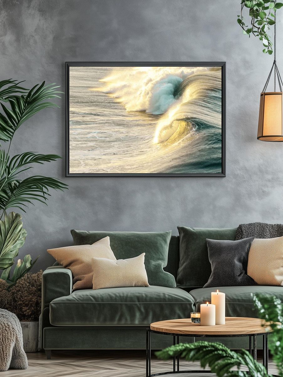 Golden Wave — Nature Print. — room view 4