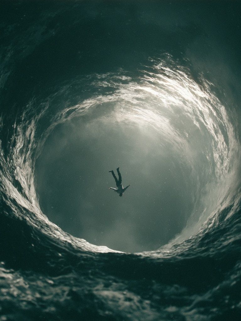 Ocean Whirlpool Diver Photography Poster. poster detail