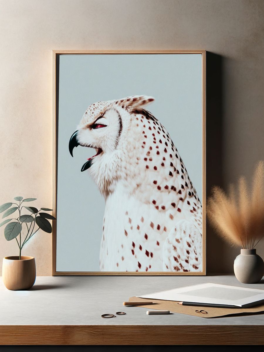 Majestic Owl Portrait Poster. — room view 2