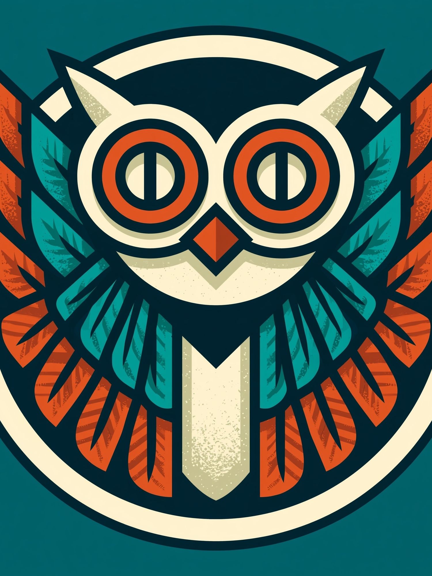 Geometric Owl Illustration Poster. poster detail