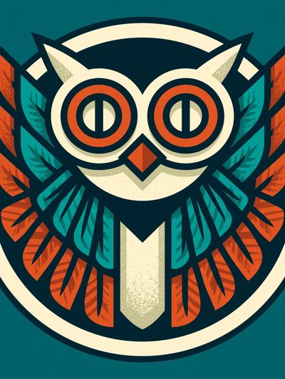 Geometric Owl Illustration Poster. poster