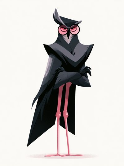 Stylized Owl Character Illustration Poster. poster
