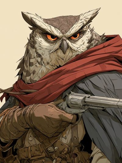Armed Owl Digital Art Poster.