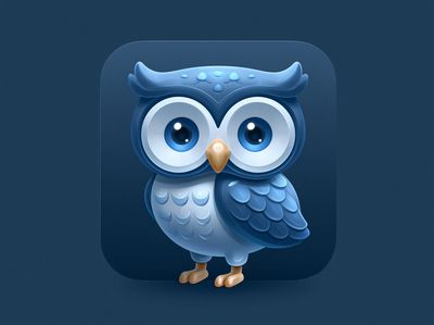 Blue Owl Digital Art Poster.