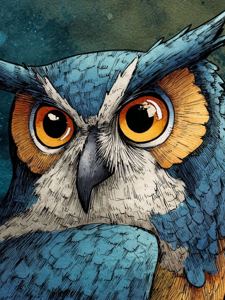 Majestic Owl — Illustration Print. poster — illustration art