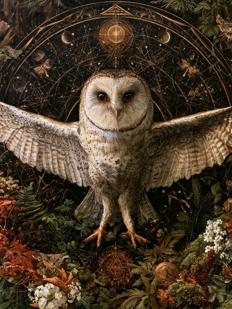 Owl Botanical Alchemy Poster. poster — animals art