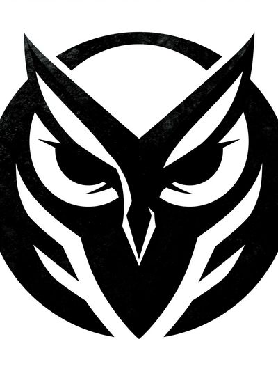 Stylized Owl Mask Print.